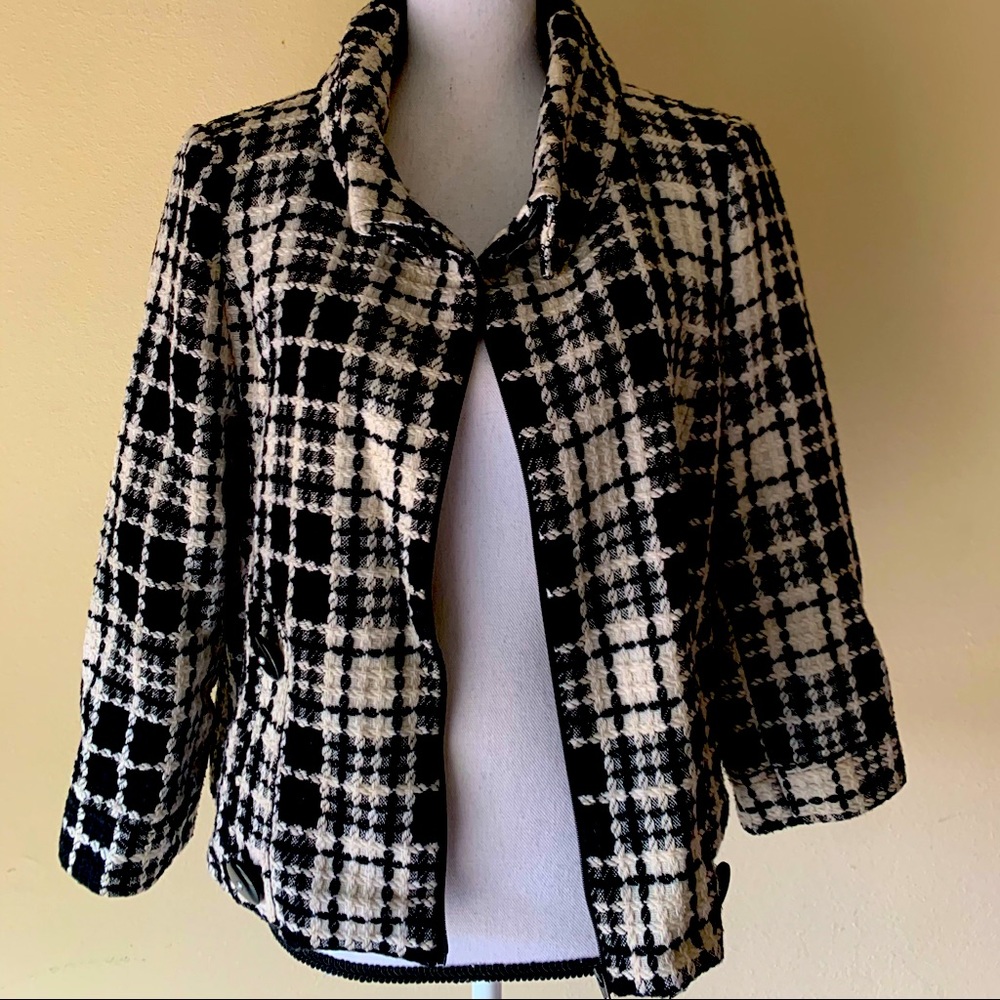 Black and White Plaid Jacket